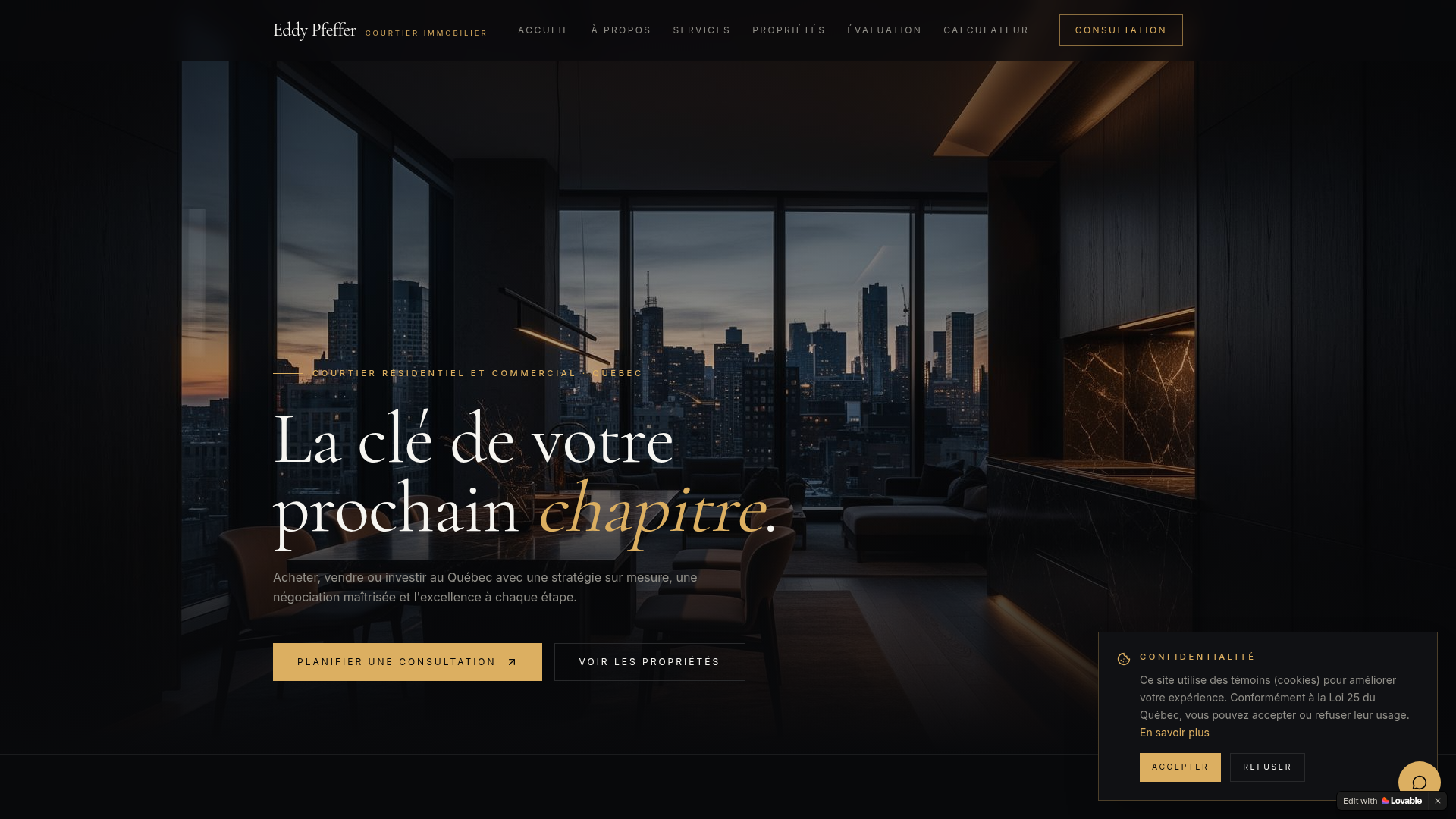Site Eddy Pfeffer — courtier immobilier au Québec